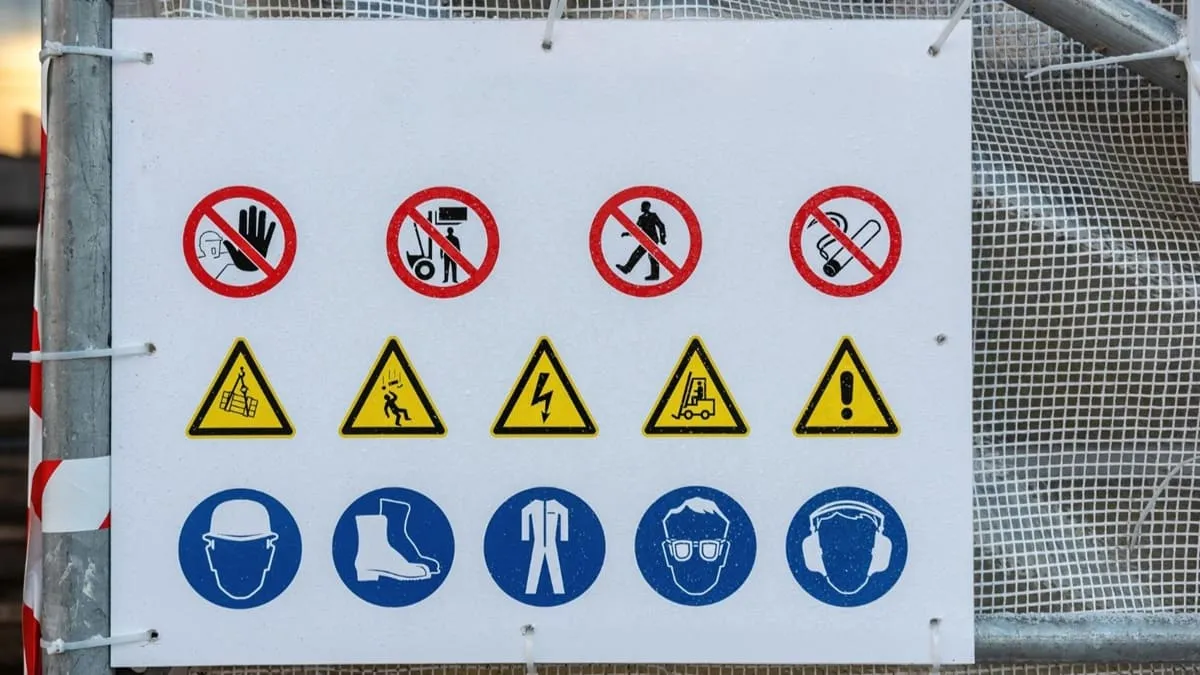 Signalisation sécurité et marquage au sol dans un atelier industriel