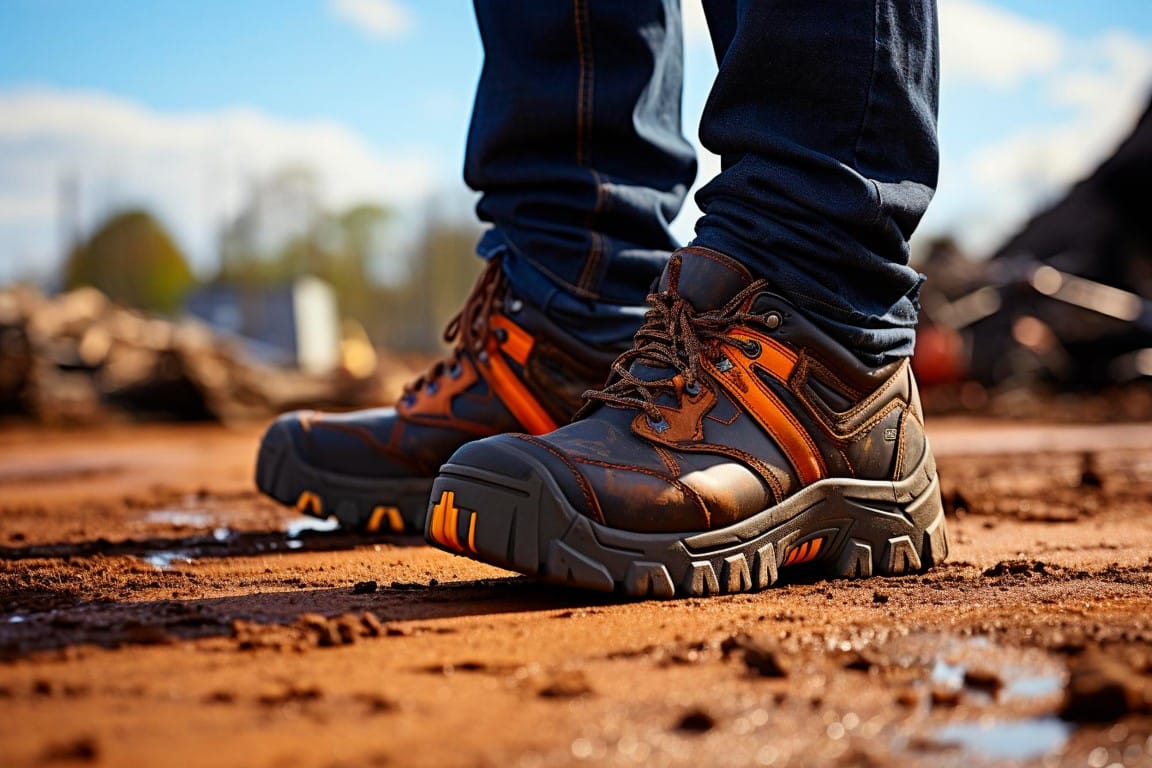 Belle paire de chaussure pour le travail sur chantier