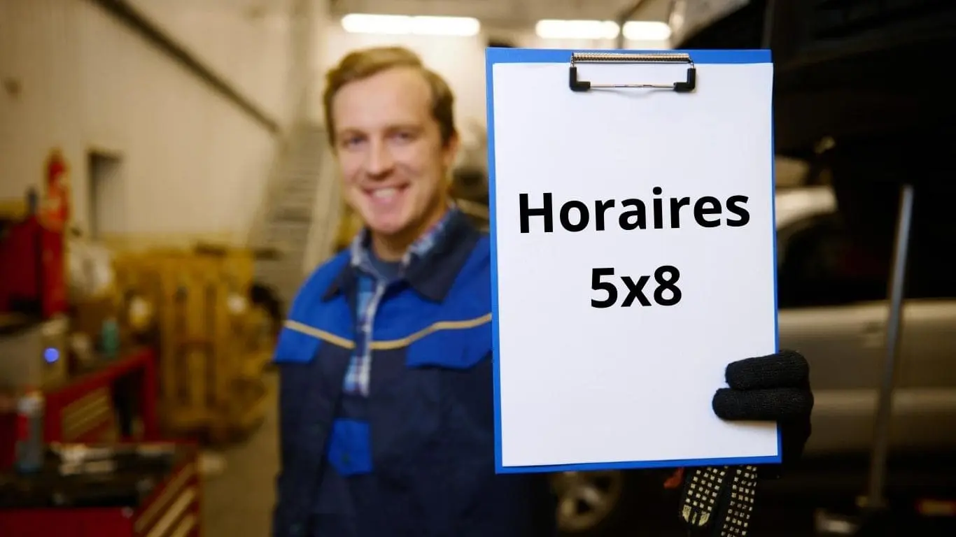 Tableau des horaires en 5x8 pour des équipes industrielles.